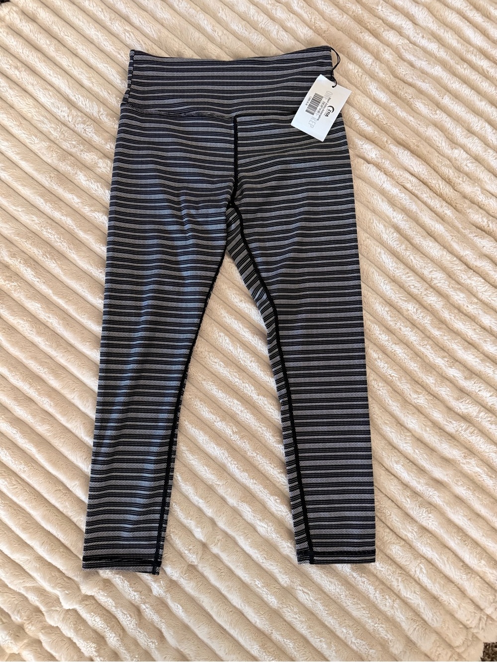 ZYIA Kids Striped Leggings in Black & Gray